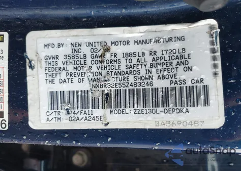 2005 Toyota Corolla Ce/Le/S from USA, damaged, VIN 1NXBR32E55Z483246